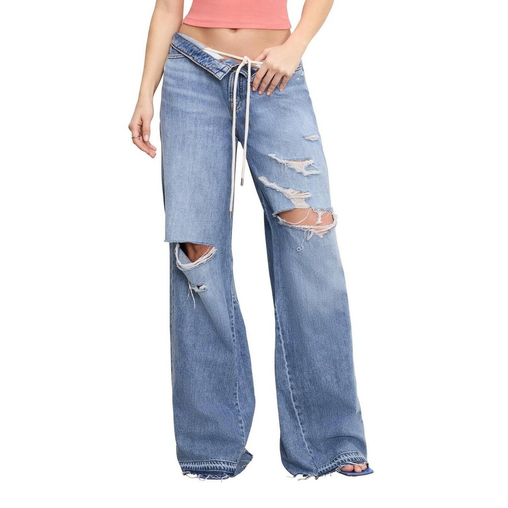 Good American NWT Good Standard Ease Mid Rise Wide Leg Jeans - Size 24 Plus